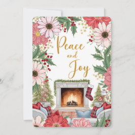 Personalizable Vintage Flat Holiday Card Julkort