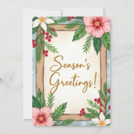 Personalizable Vintage Flat Holiday Card Julkort