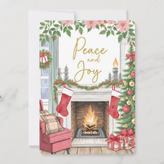 Personalizable Vintage Flat Holiday Card Julkort