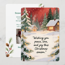 Personalizable Vintage Flat Holiday Card Julkort