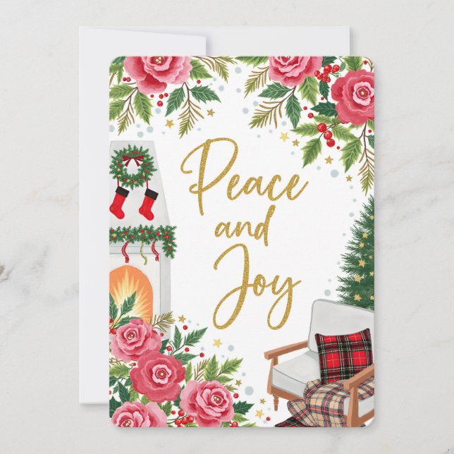 Personalizable Vintage  Flat Holiday Card  Julkort (Framsida)