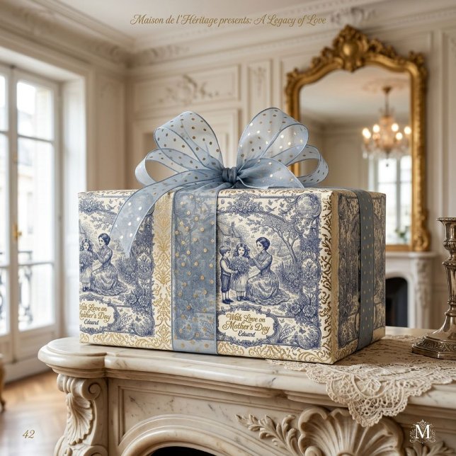 Personalizable Vintage Mother's Day Wrapping Paper Presentpapper (Skapare uppladdad)