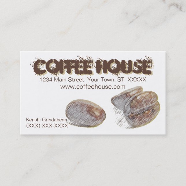 personalizable visitkort "för kaffebönor" lojalitetskort (Framsida)