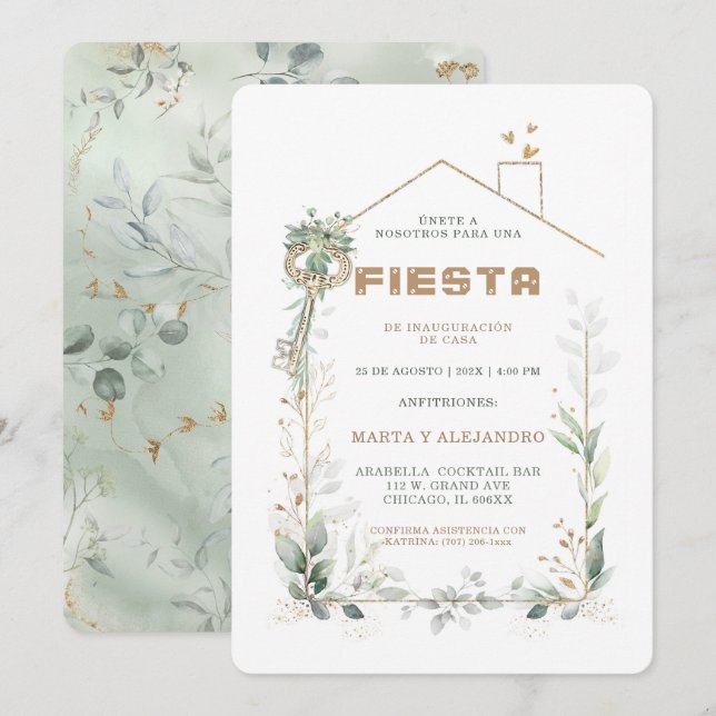 Personalizadas Para Inauguración y Cumpleaños Inbjudningar (Fram/baksida)