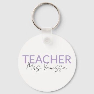 Personalization Teacher Name keychain, Retro Teach Nyckelring