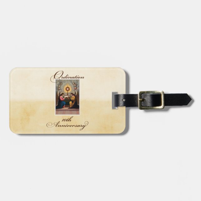 Personalize, 10:e ordination-årsdagen Änglar Bagagebricka (Horisontell Framsida)