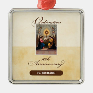 Personalize, 10:e ordination-årsdagen Änglar Julgransprydnad Metall