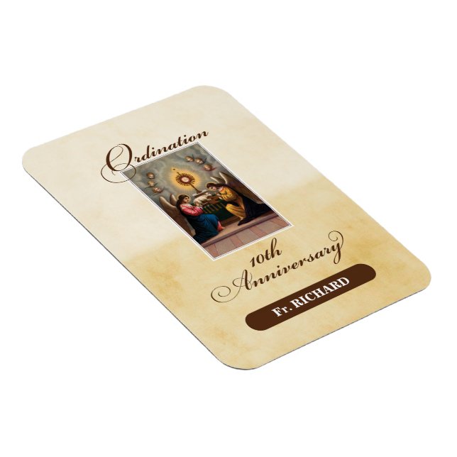 Personalize, 10:e ordination-årsdagen Änglar Magnet (Högersidan)