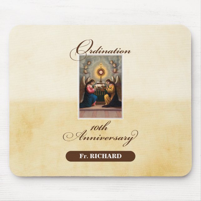 Personalize, 10:e ordination-årsdagen Änglar Musmatta (Framsidan)