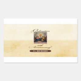 Personalize, 10:e ordination-årsdagen Änglar Rektangulärt Klistermärke