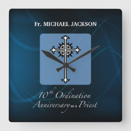 Personalize, 10:e ordination-årsdagen av Priest Fyrkantig Klocka