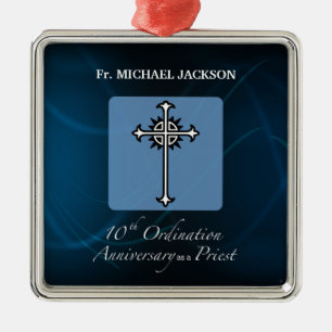 Personalize, 10:e ordination-årsdagen av Priest Julgransprydnad Metall