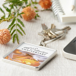 Personalize, 10:e ordination-årsdagen, Kor Fyrkantig Silverfärgad Nyckelring