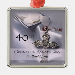 Personalize, 40:e ordination-årsdagen Gratulerar Julgransprydnad Metall