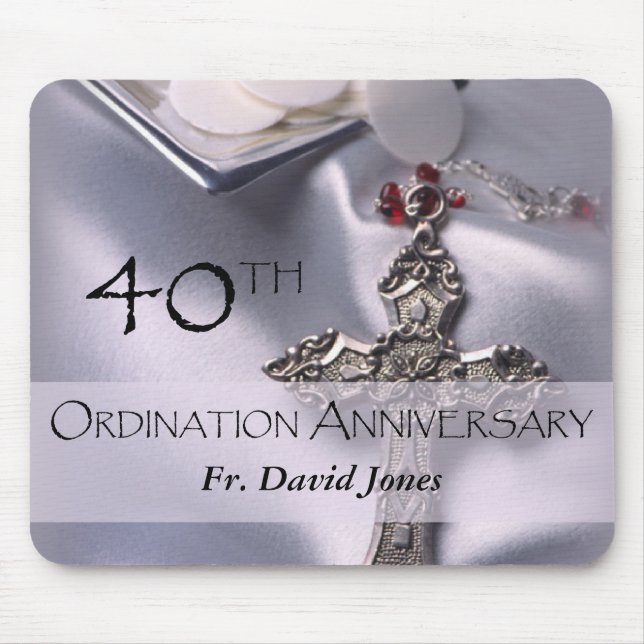 Personalize, 40:e ordination-årsdagen Gratulerar Musmatta (Framsidan)