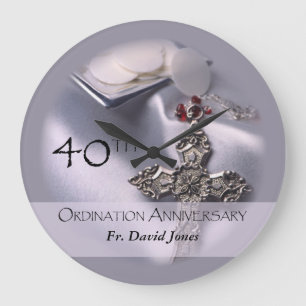 Personalize, 40:e ordination-årsdagen Gratulerar Stor Klocka