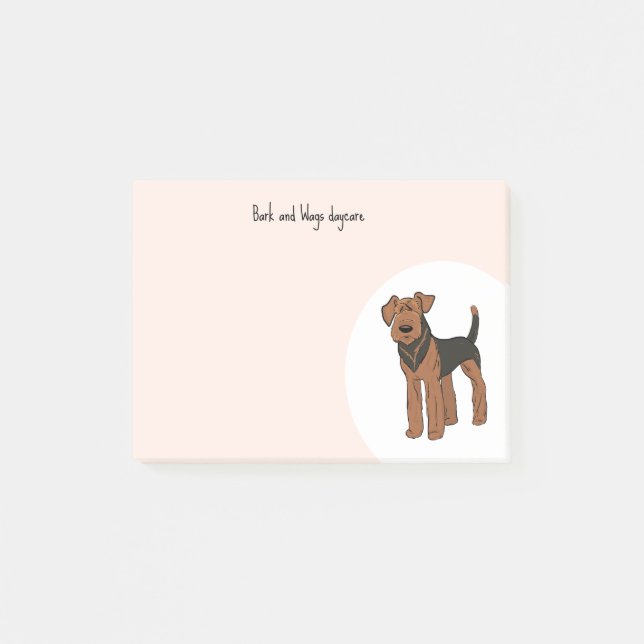 Personalize Airedale Terrier Post-it Block (Framsida)