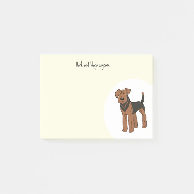 Personalize Airedale Terrier Post-it Block (Framsida)