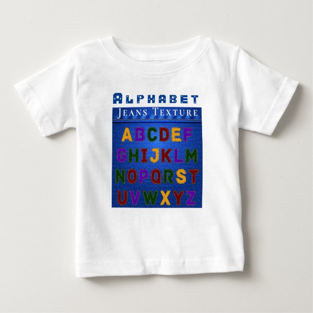 Personalize Alphabet Mönster Jeans Struktur T Shirt (Framsida)