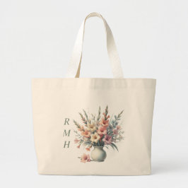 Personalize August Gladiolus Tote Bag Jumbo Tygkasse