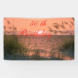 Personalize Banner, 50:e födelsedagen, Beach Sunri