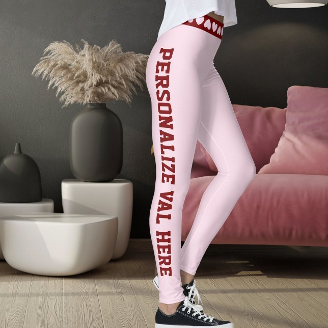 Personalize Be My Valentine Day Love Red Pink Gift Leggings (Skapare uppladdad)
