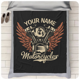  Personalize Biker Motorcycles Motor Wings Garage  Fleecefilt