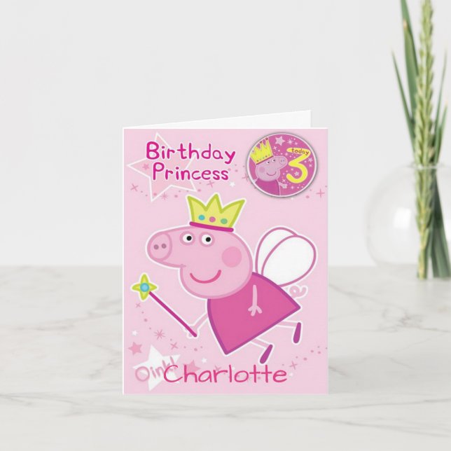 Personalize Birthday Card - Birthday Princess 3 Kort (Framsida)