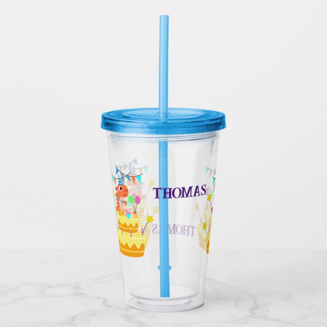 Personalize Birthday Dinosaur Take Away Mugg (Framsida)