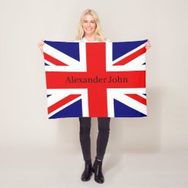 Personalize British National Flagga - Union Jack Fleecefilt