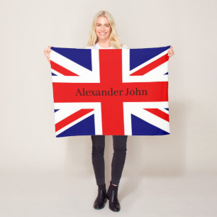 Personalize British National Flagga - Union Jack Fleecefilt