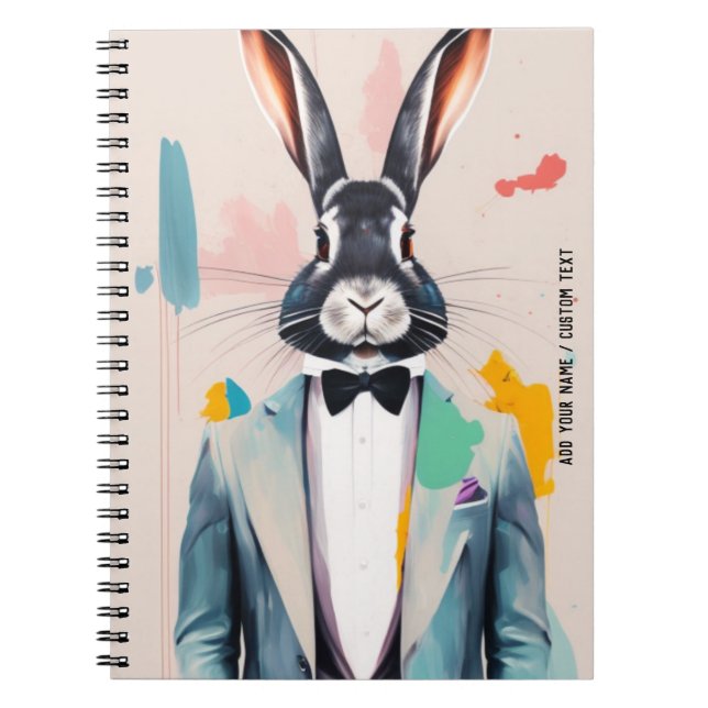 PERSONALIZE - Bunny Rabbit gentleman | Antecknings Anteckningsbok (Framsidan)