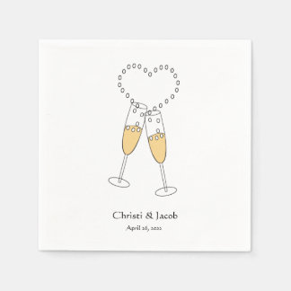 Personalize Champagne Toast Napkins Pappersservett