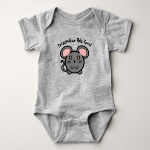 PERSONALIZE Cute Grått Mousie T-Shirt