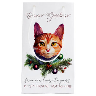 Personalize Cute Orange Cat Christmas