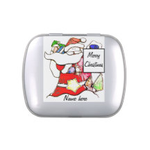 Personalize Cute Santa Candy Tin