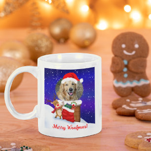 Personalize Dog Santa Rooftop Reindeer With Gifts Kaffemugg