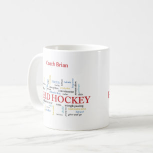 Personalize, Fält Hockey Coach Tack i Ord Kaffemugg