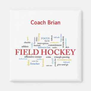 Personalize, Fält Hockey Coach Tack i Ord Magnet