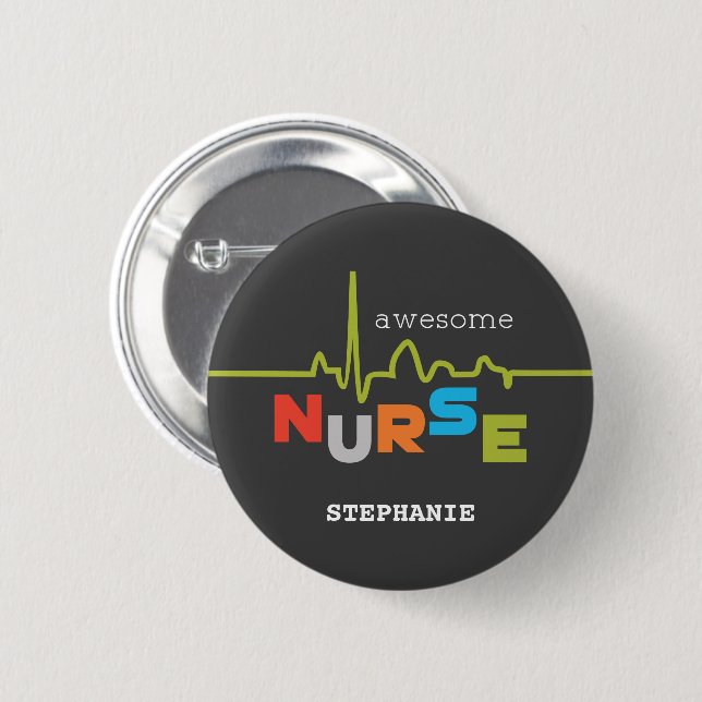 Personalize, Fantastisk Nurse på sjuksköterskedage Knapp (Framsida & baksida)