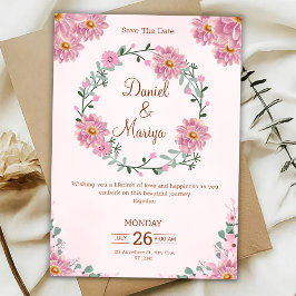 Personalize Floral wedding Invitation Inbjudningar