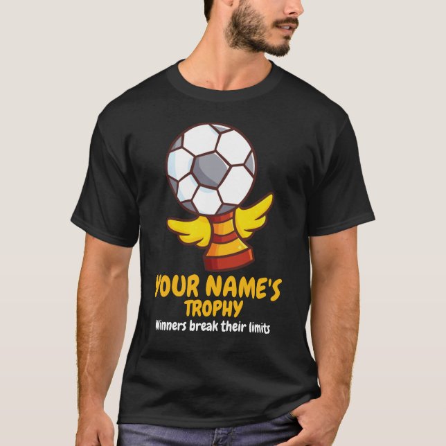 Personalize Football Trophy T-Shirt (Framsida)