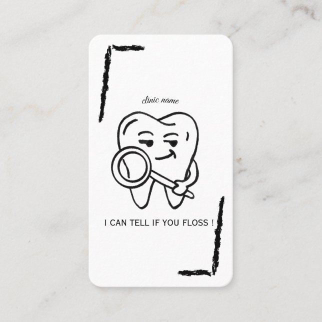 Personalize Funny Dentist Tooth business card Visitkort (Framsida)