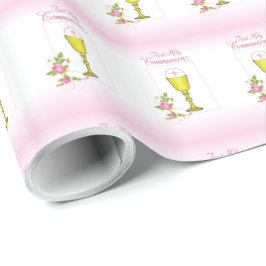 Personalize Girl Namn Rosa First Heliga Communion Presentpapper
