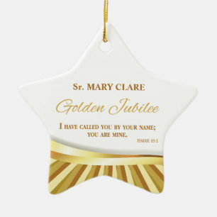 Personalize, Golden Jubilee of Religiösa Life Julgransprydnad Keramik
