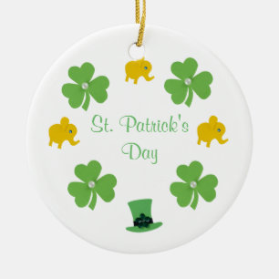 Personalize Grönt klöver, hatt för St.Patrick's da Julgransprydnad Keramik