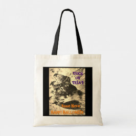 Personalize HALLOWEEN CAT - BUS ELLER GODIS BAG Tygkasse
