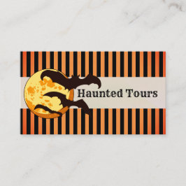 Personalize Halloween Haunted Tours Orange Black Visitkort