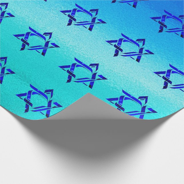 Personalize HANUKKAH HEBREW STARS Wrapping Papper Presentpapper (Hörn)