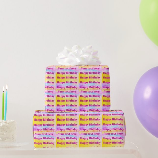 Personalize Happy Birthday Wrapping Paper Presentpapper (Festgåvor)